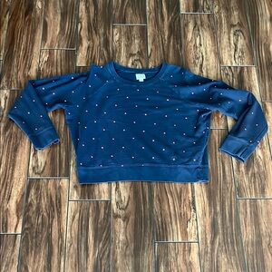 J.Crew Navy Blue Pink Hearts Sweatshirt